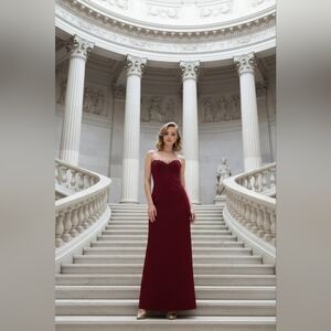 Azazie Atelier Liliah Merlot Maxi Dress Sz.6